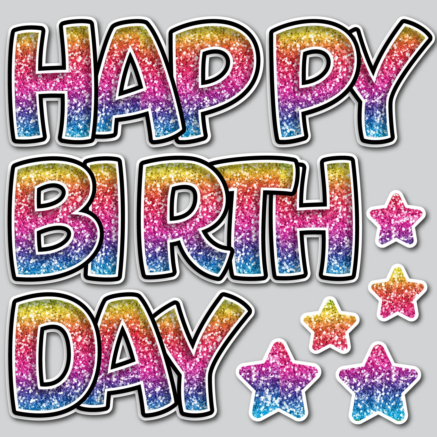 23.5 Inch Happy Birthday - Pastel Rainbow Glitter - 4 Piece EZ Set hotsell Yard Sign