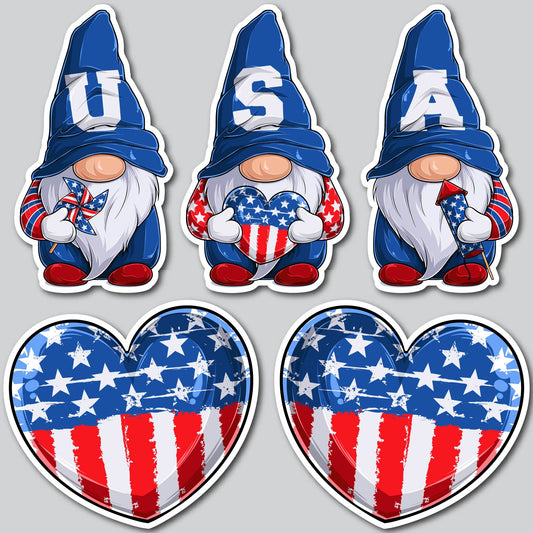 4th OF JULY GNOMES | Yard Card Set