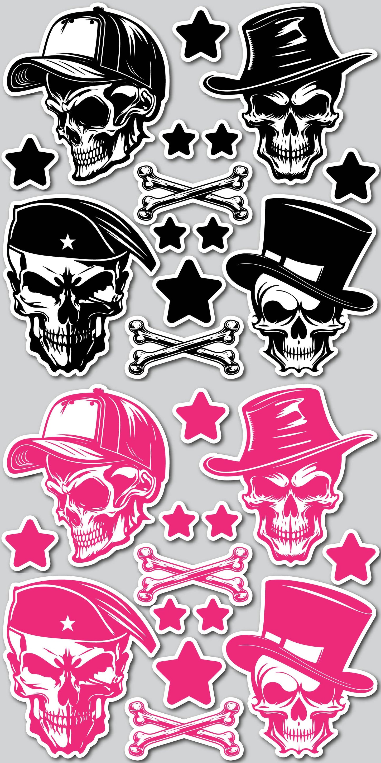 SKULLS BLACK/PINK COMBO | Yard Card Set