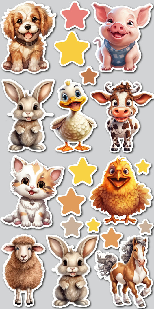 CUTE BABY ANIMALS COMBO SHEET | Yard Card Set