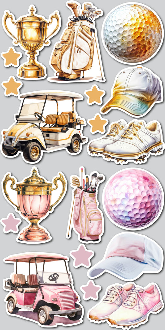 PINK/GOLD GOLF COMBO | Yard Card Set