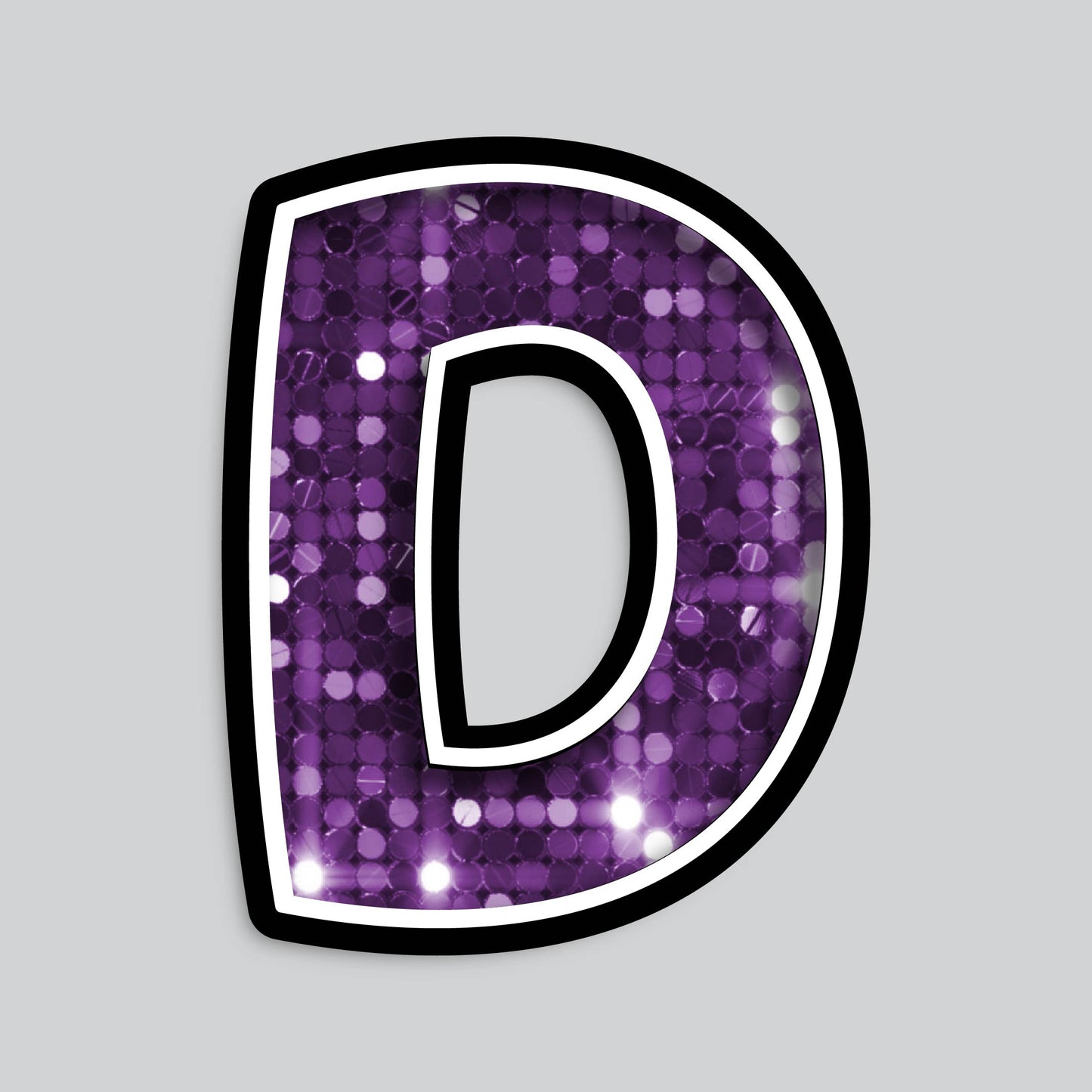 23.5” INDIVIDUAL BOUNCY PURPLE SEQUIN SHADOW LETTERS