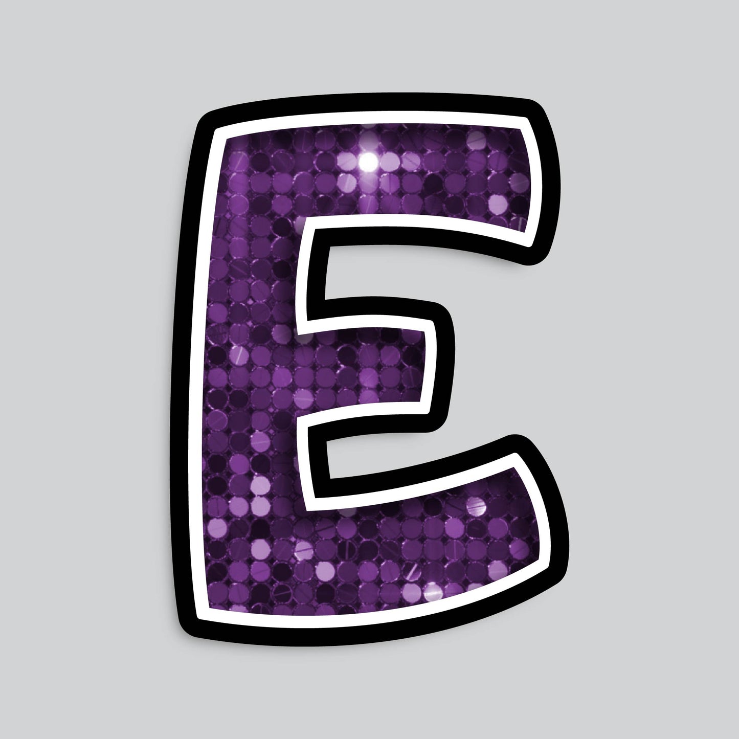 23.5” INDIVIDUAL BOUNCY PURPLE SEQUIN SHADOW LETTERS