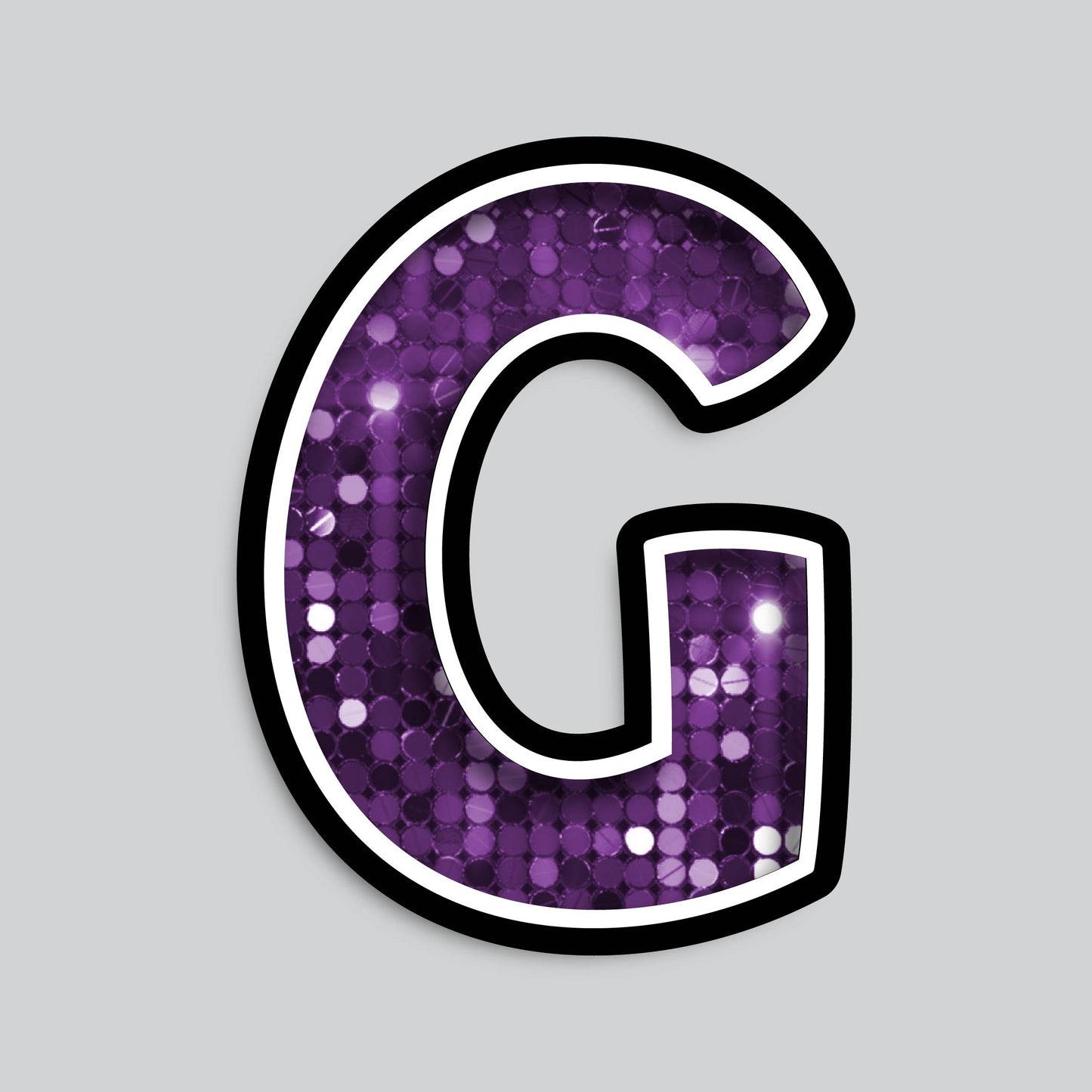 23.5” INDIVIDUAL BOUNCY PURPLE SEQUIN SHADOW LETTERS