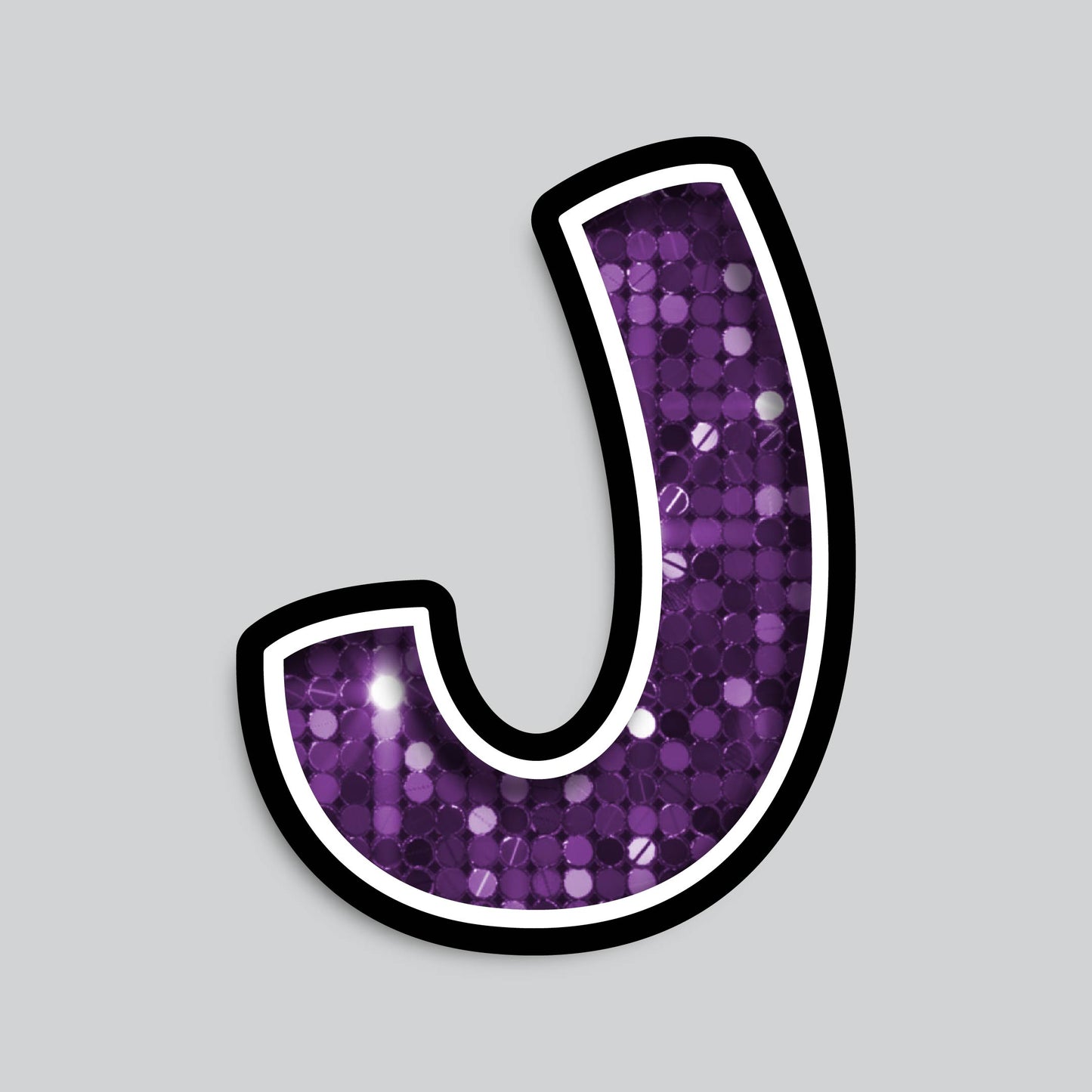 23.5” INDIVIDUAL BOUNCY PURPLE SEQUIN SHADOW LETTERS