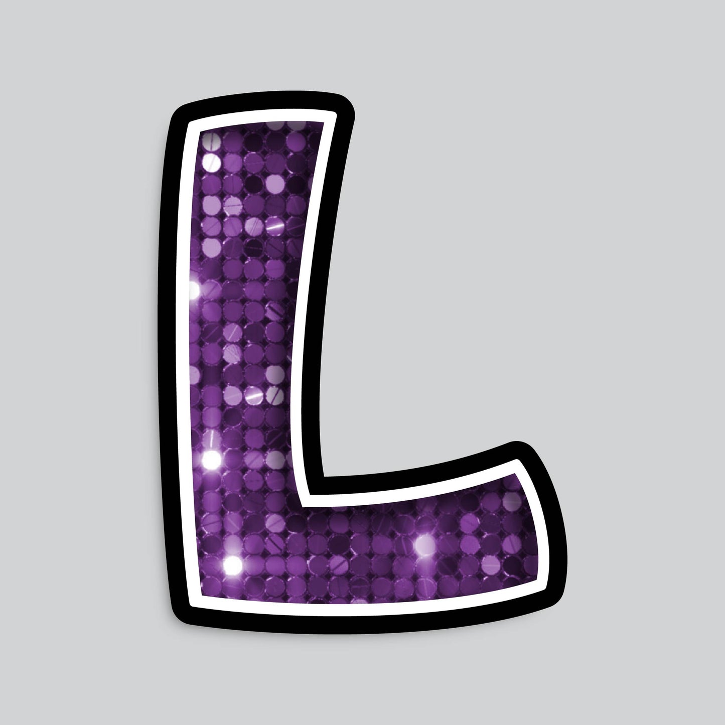 23.5” INDIVIDUAL BOUNCY PURPLE SEQUIN SHADOW LETTERS