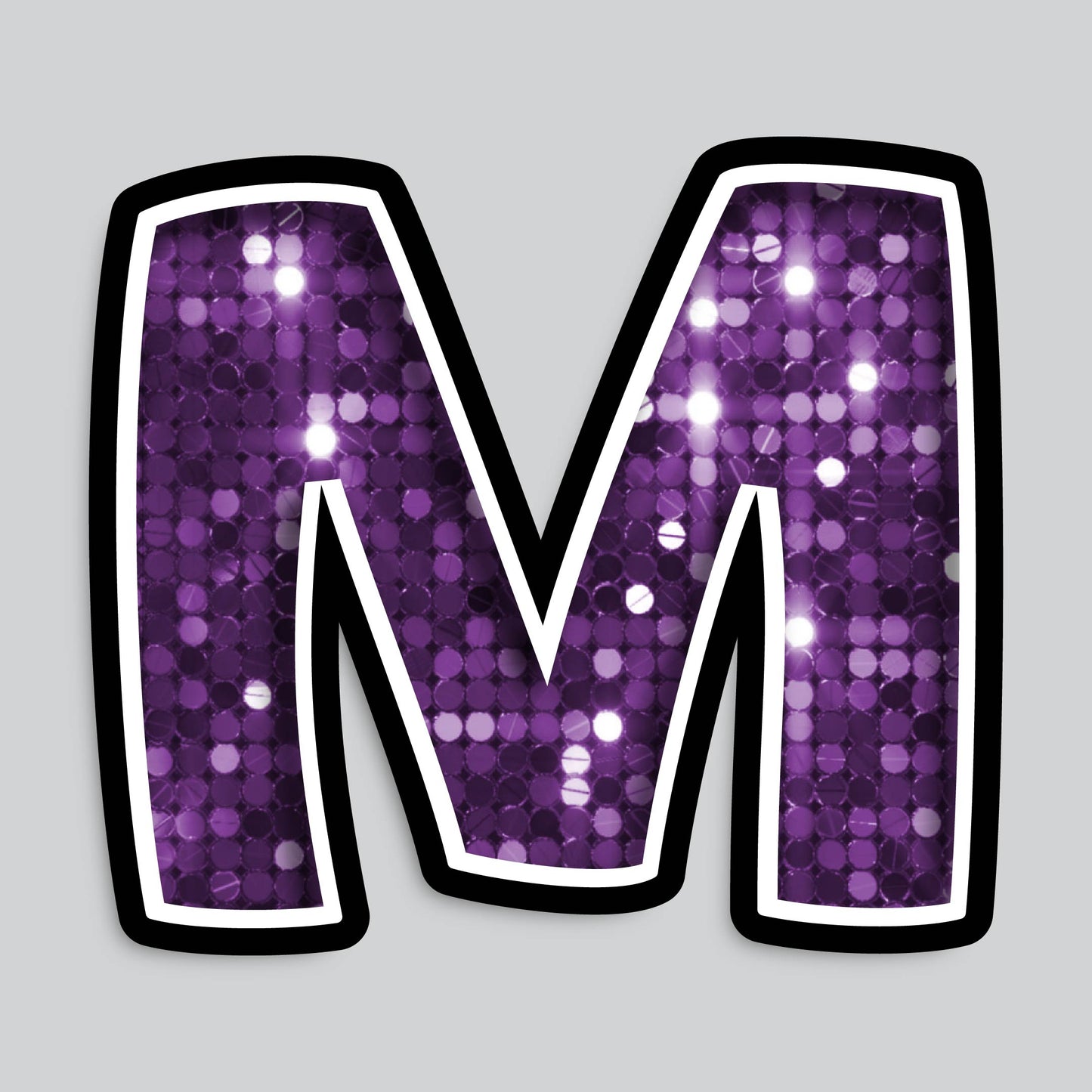 23.5” INDIVIDUAL BOUNCY PURPLE SEQUIN SHADOW LETTERS