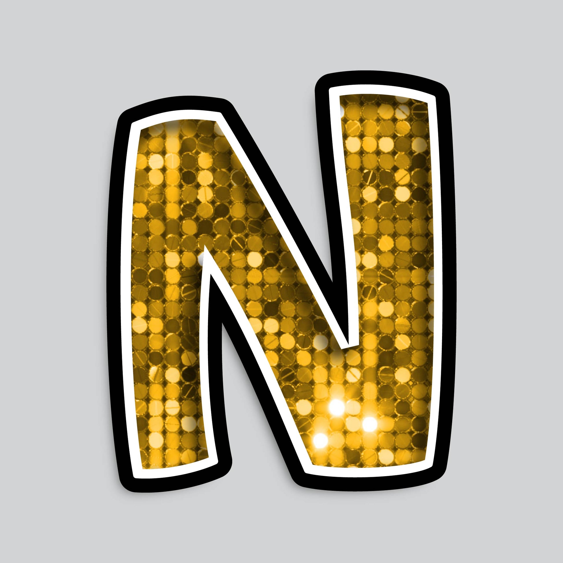 Lowercase Glitter gold Individual Letters - Golden Openings