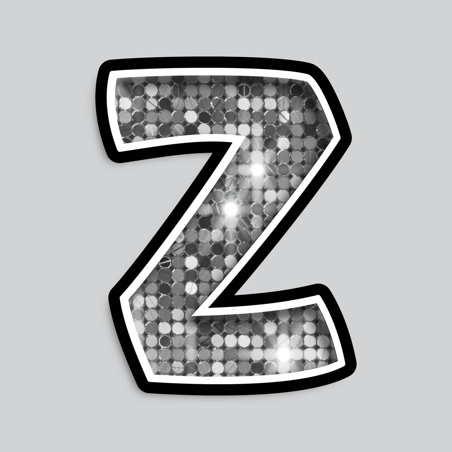 23.5” INDIVIDUAL BOUNCY SILVER SEQUIN SHADOW LETTERS