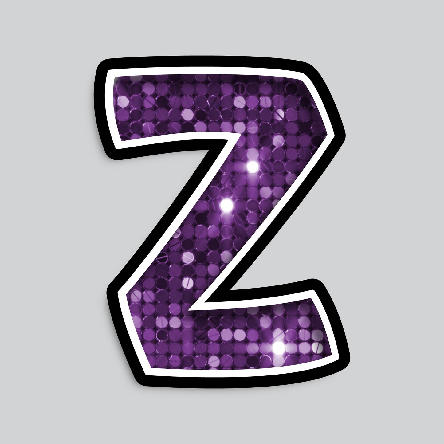 23.5” INDIVIDUAL BOUNCY PURPLE SEQUIN SHADOW LETTERS