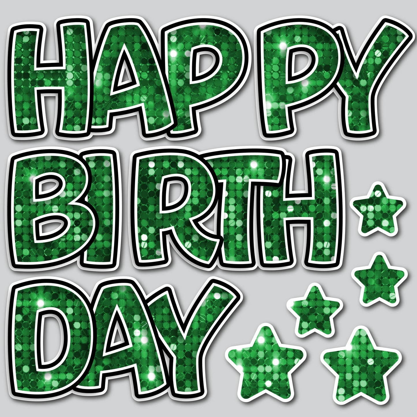 HAPPY BIRTHDAY EZ SET - SEQUIN GREEN