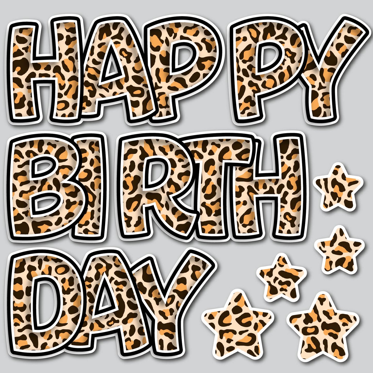 HAPPY BIRTHDAY EZ SET - ORANGE CHEETAH