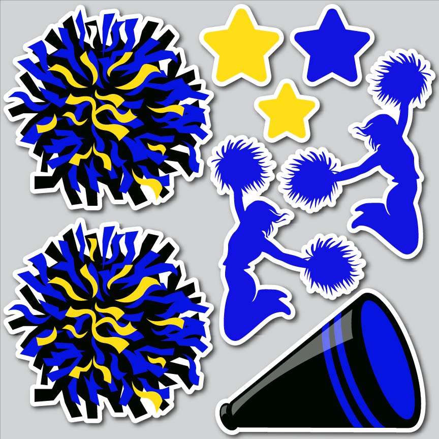 CHEERLEADER HALF SHEET - YELLOW/BLUE