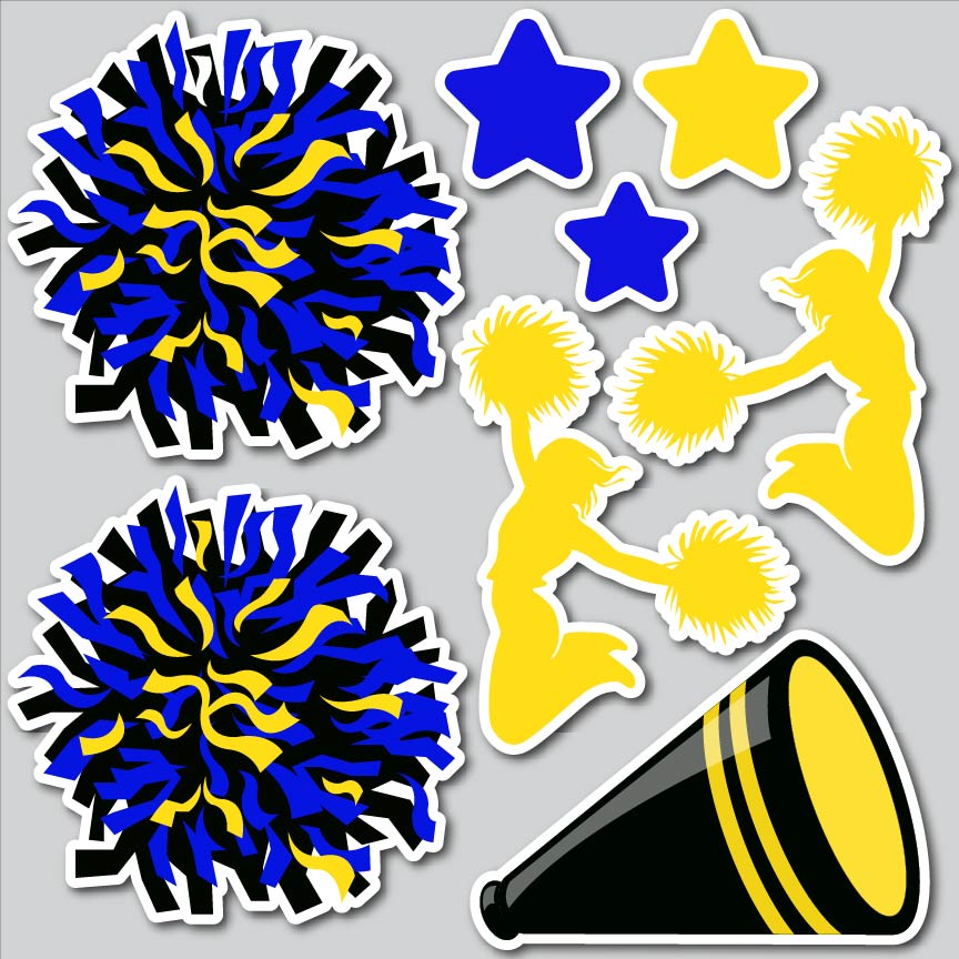 CHEERLEADER HALF SHEET - BLUE/YELLOW