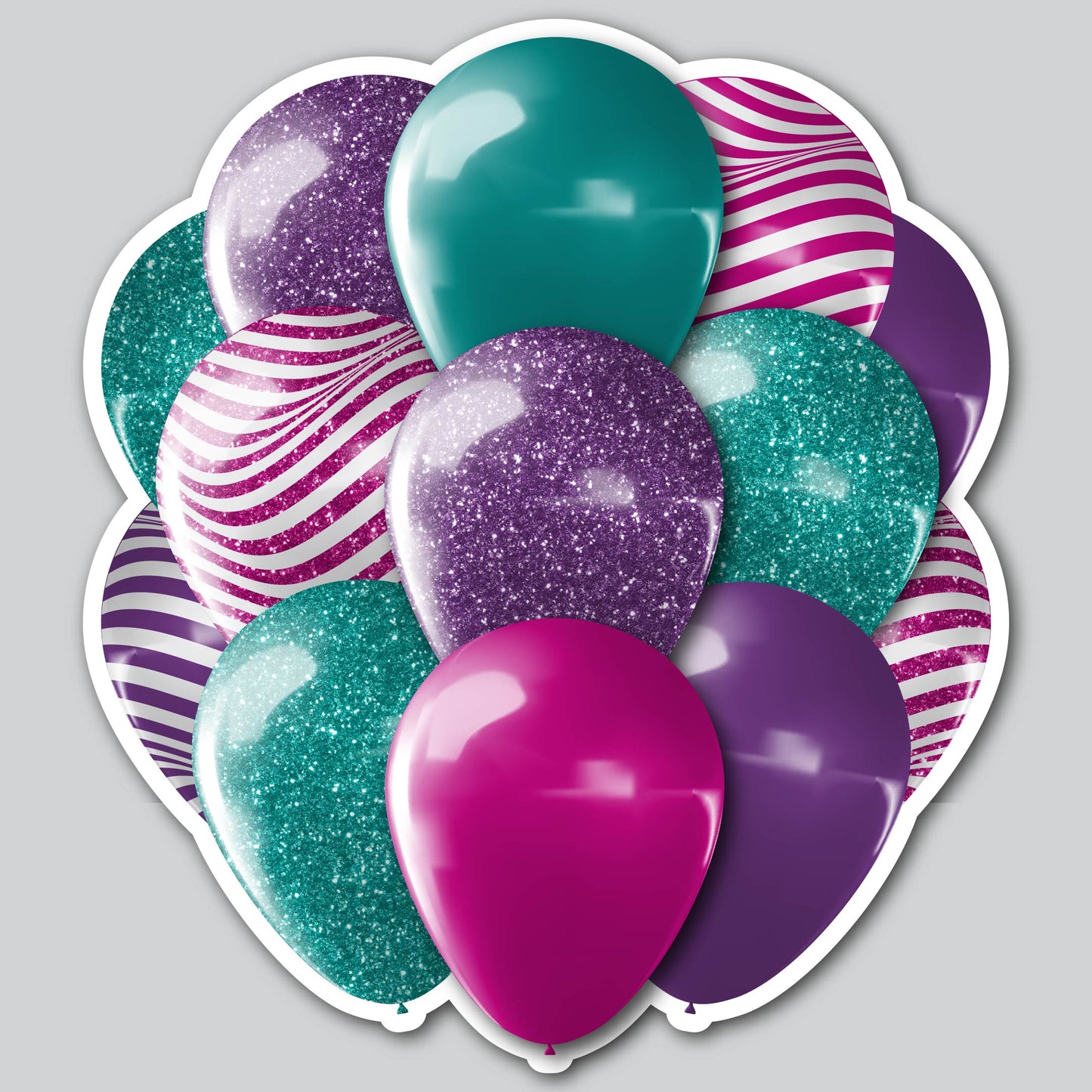 LARGE BALLOON CLUSTERS - PINK/PURPLE/TEAL