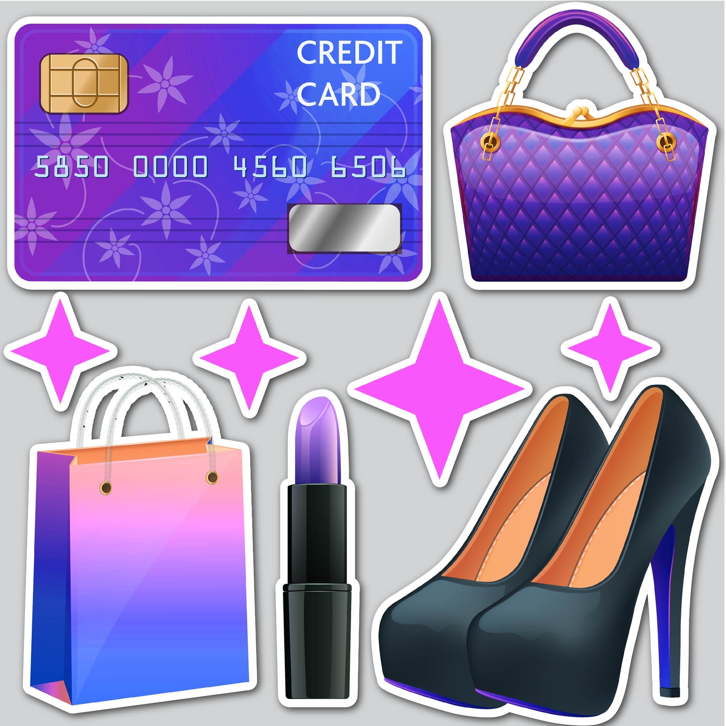 FEMALE SHOPPING SPREE - PURPLE | Yard Card Set