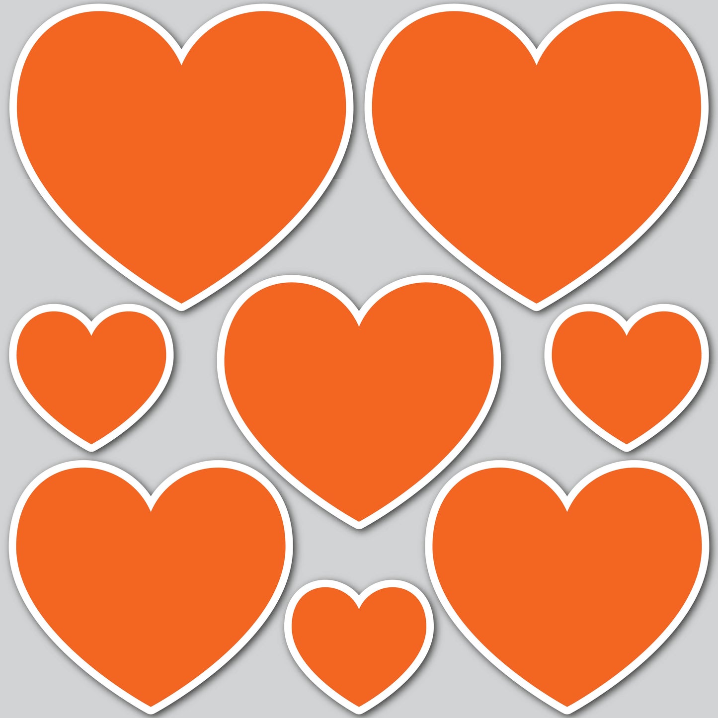 8 PIECE HEART SET - ORANGE