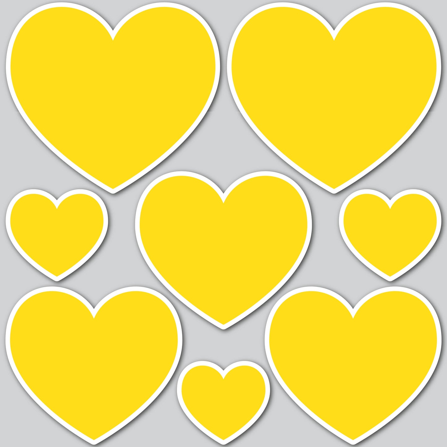 8 PIECE HEART SET - YELLOW