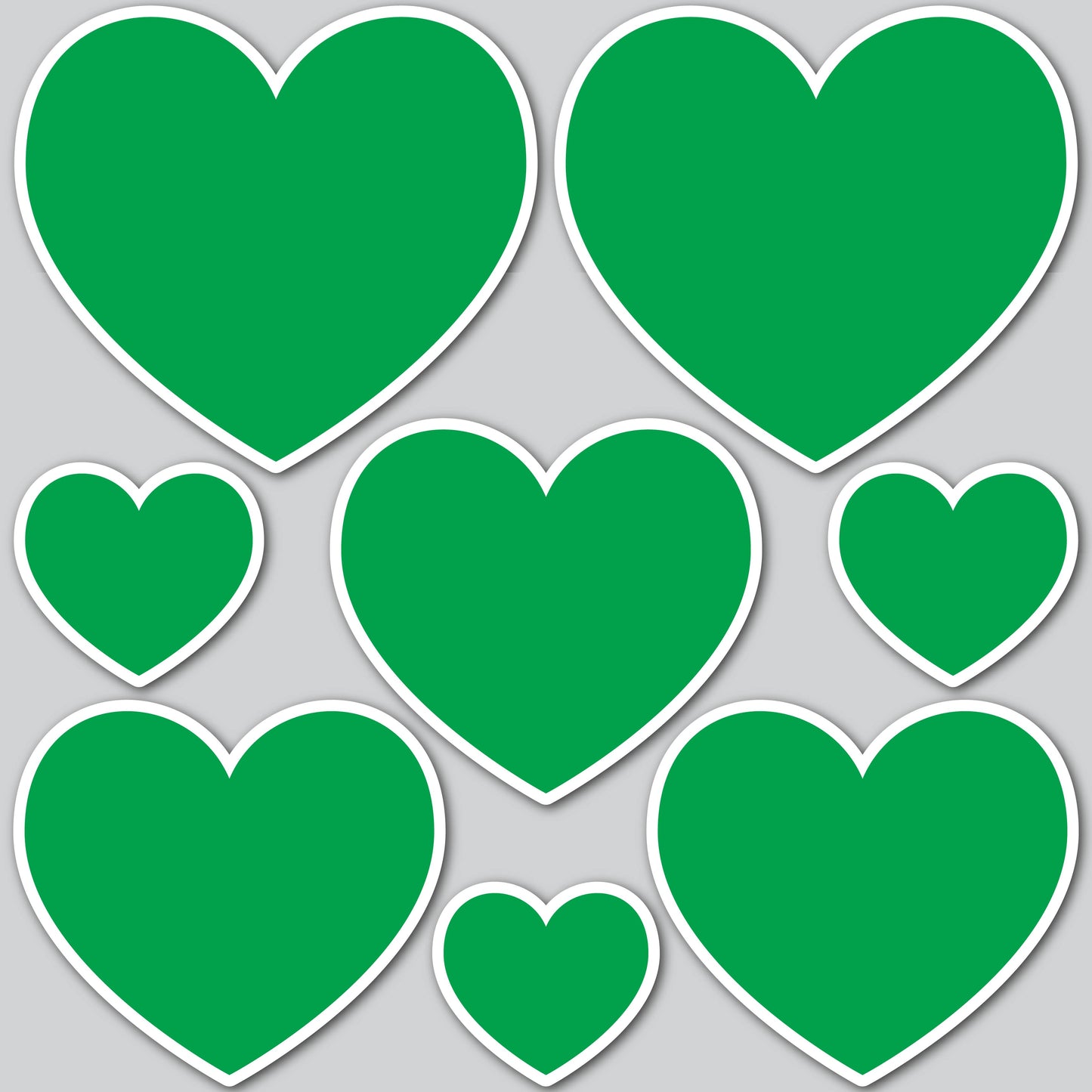 8 PIECE HEART SET - GREEN