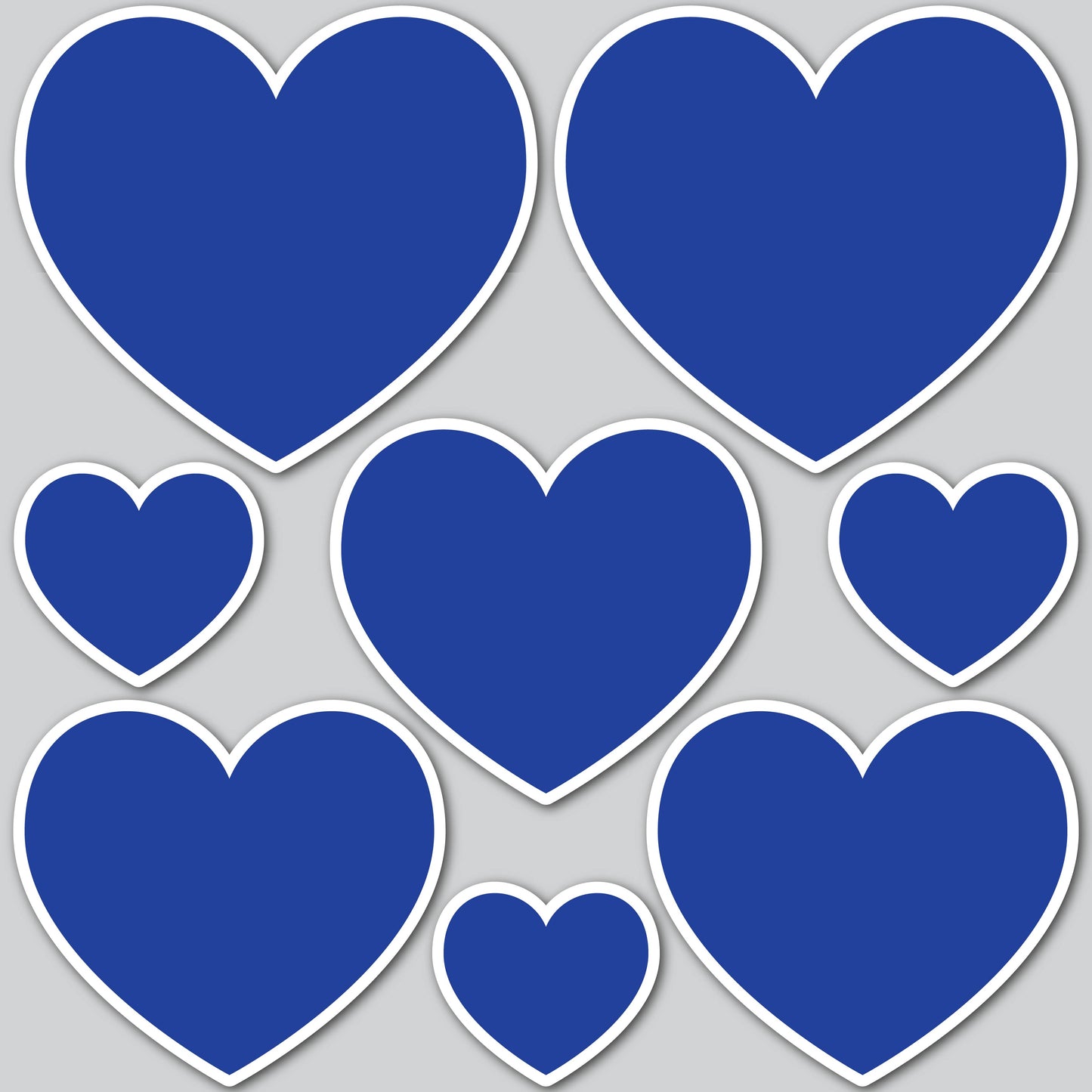 8 PIECE HEART SET - BLUE