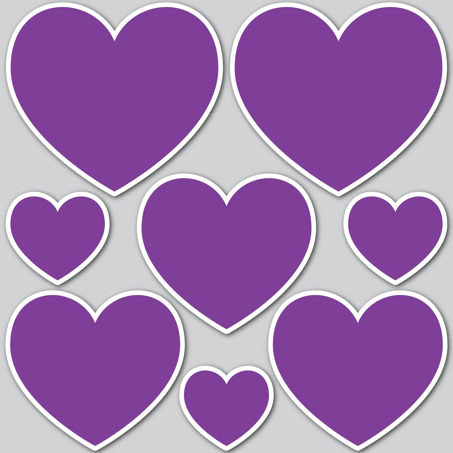 8 PIECE HEART SET - PURPLE