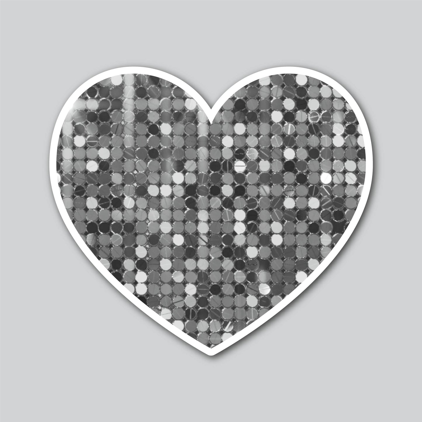 SINGLE HEART - SEQUIN SILVER