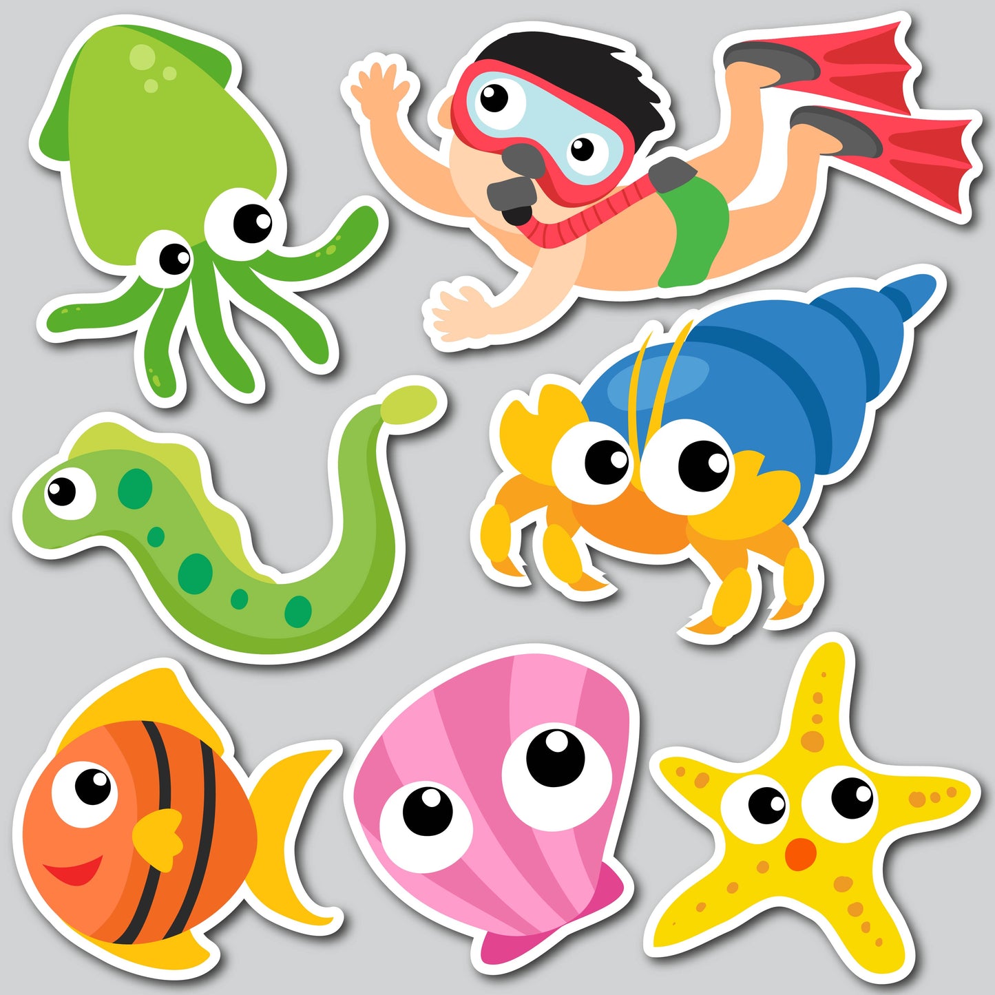 SW SWIMMING WITH SEA CREATURES - 1 | Yard Card Set