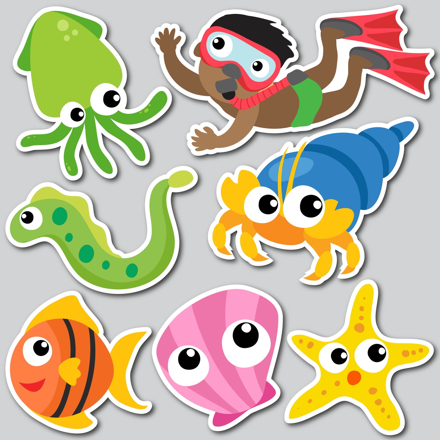 SW SWIMMING WITH SEA CREATURES - 2 | Yard Card Set