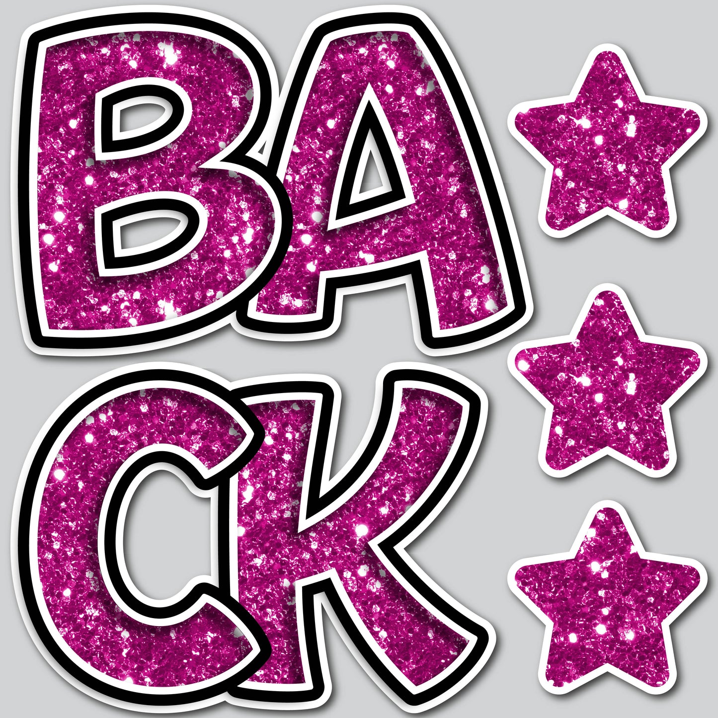 BACK EZ SET - PINK CHUNKY GLITTER