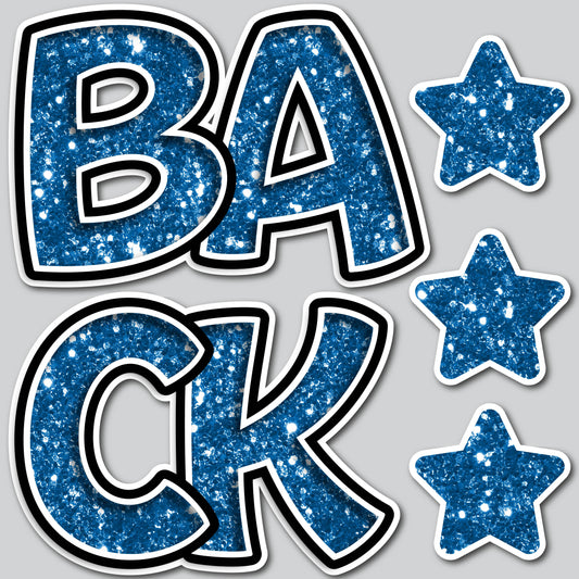 BACK EZ SET - BLUE CHUNKY GLITTER