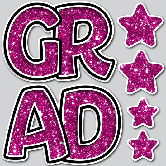 GRAD EZ SET - PINK CHUNKY GLITTER