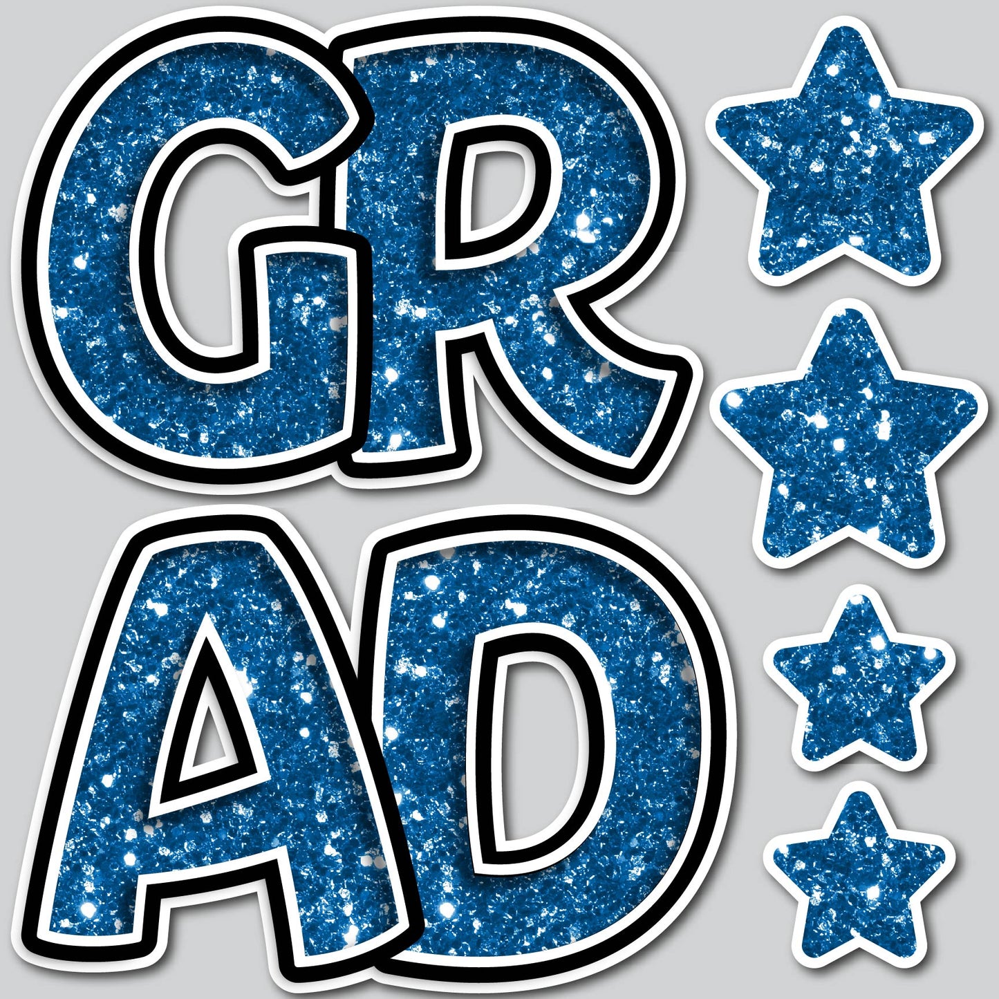 GRAD EZ SET - BLUE CHUNKY GLITTER