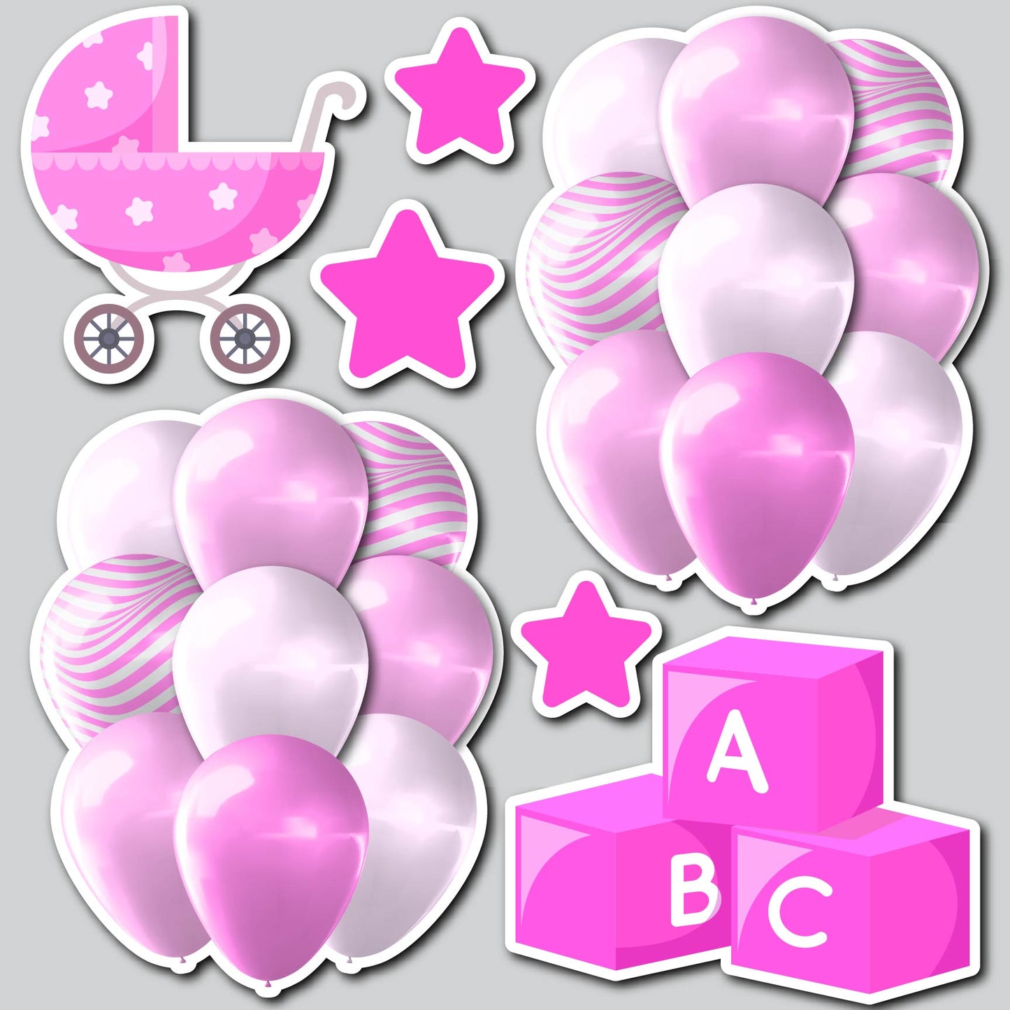 SW BABY GIRL BALLOON COMBO | Yard Card Set