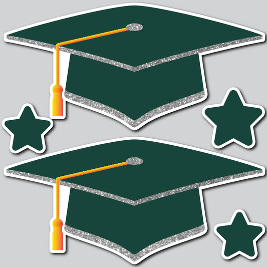 LARGE GRAD CAPS - DARK GREEN