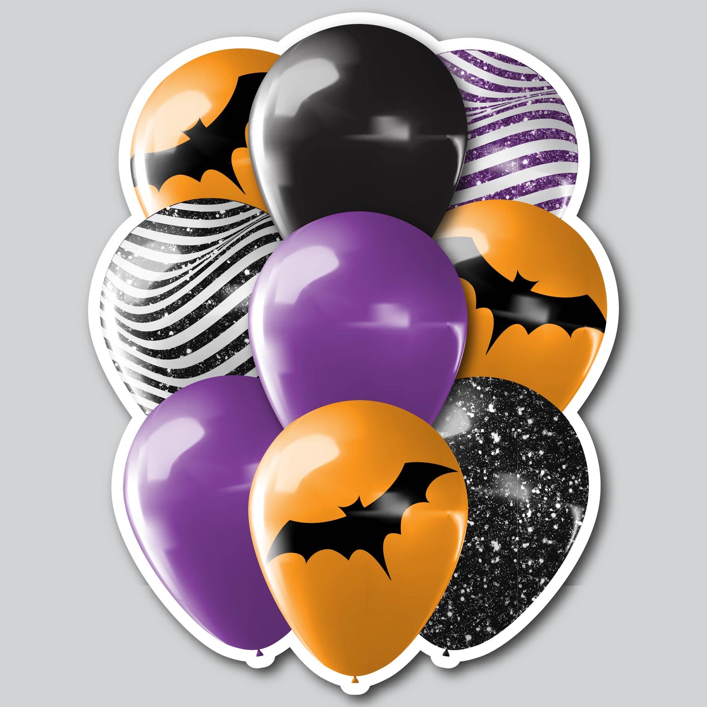 MEDIUM BALLOON CLUSTERS - HALLOWEEN BATS