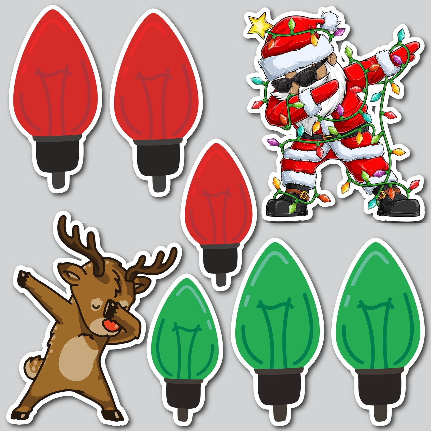 SW DABBING SANTA - SKIN TONE 2 | Yard Card Set