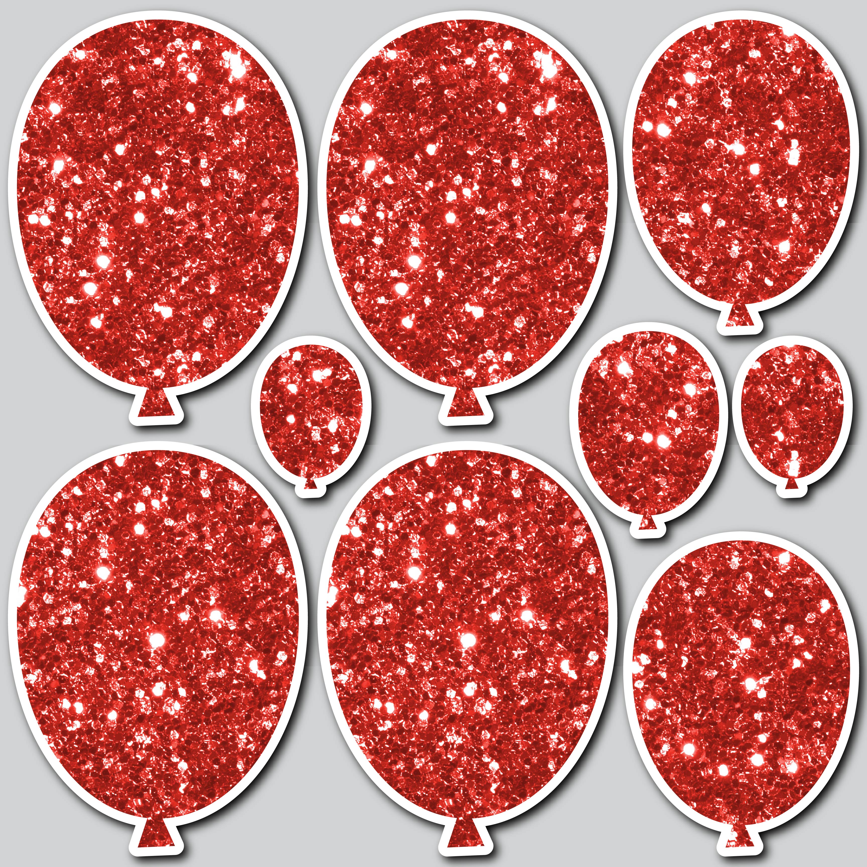 Red & White Glitter Balloons Yard outlets Cards (F227HS)