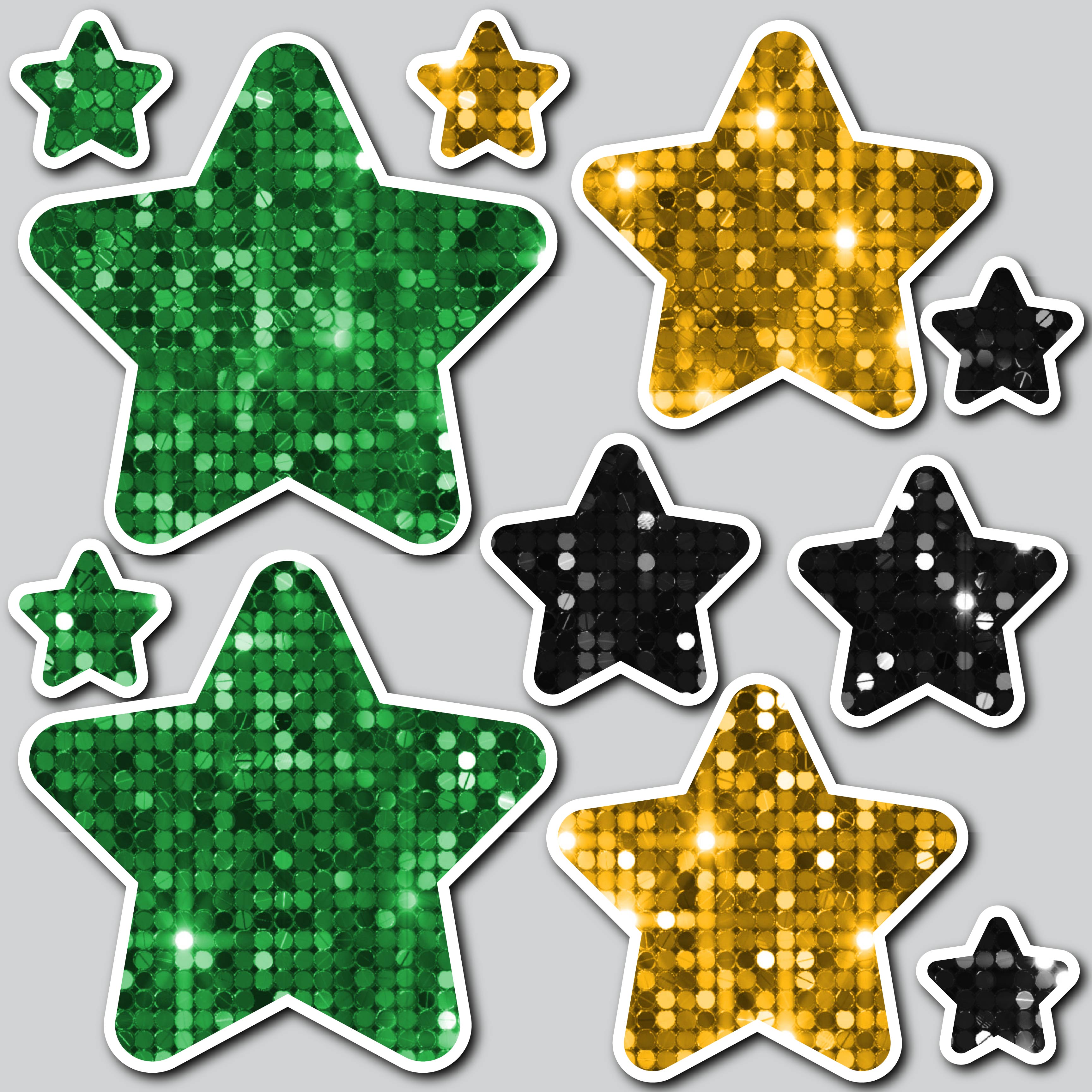 16-Stars in Gold Silver Red Green buy Glitter Sequin, Sparkly Lawn Signs, Perfect Filler for Lawn Greeting Setups, Yard Card Business Supplier