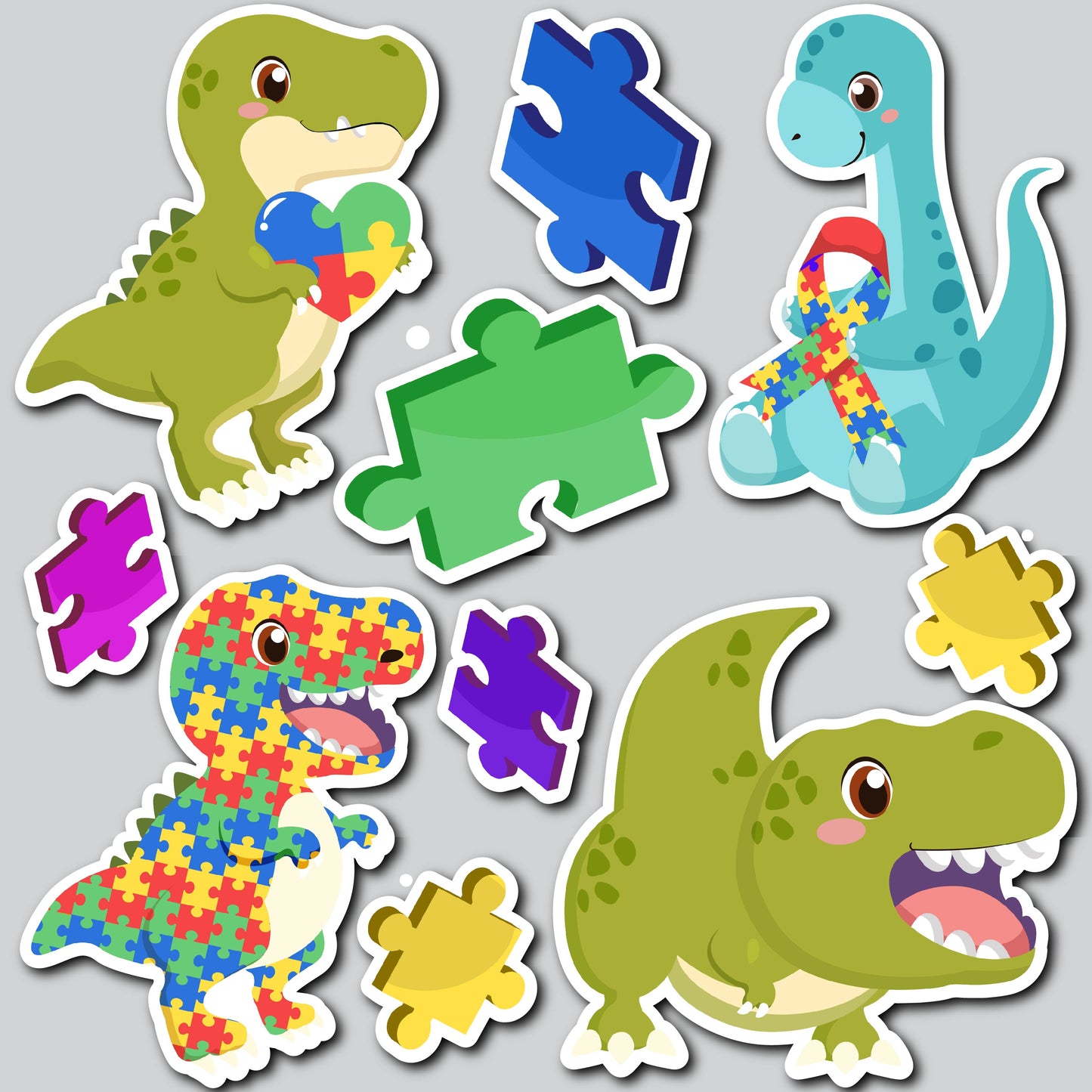 AUTISM AWARENESS DINOS | Yard Card Set