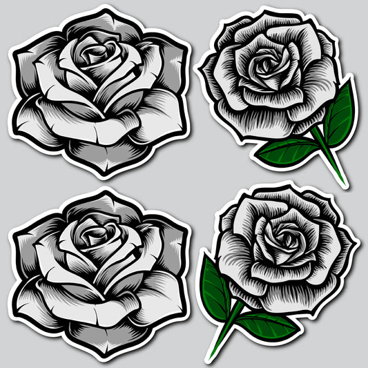 LARGE ROSES - WHITE/GRAY