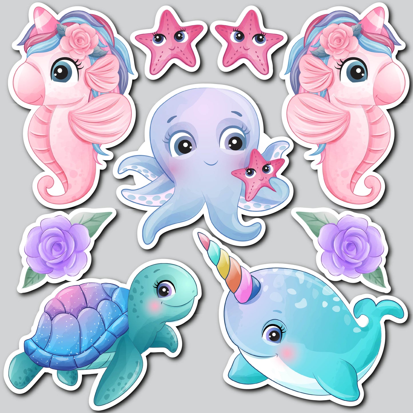 WATERCOLOR SEA CREATURES | Yard Card Set