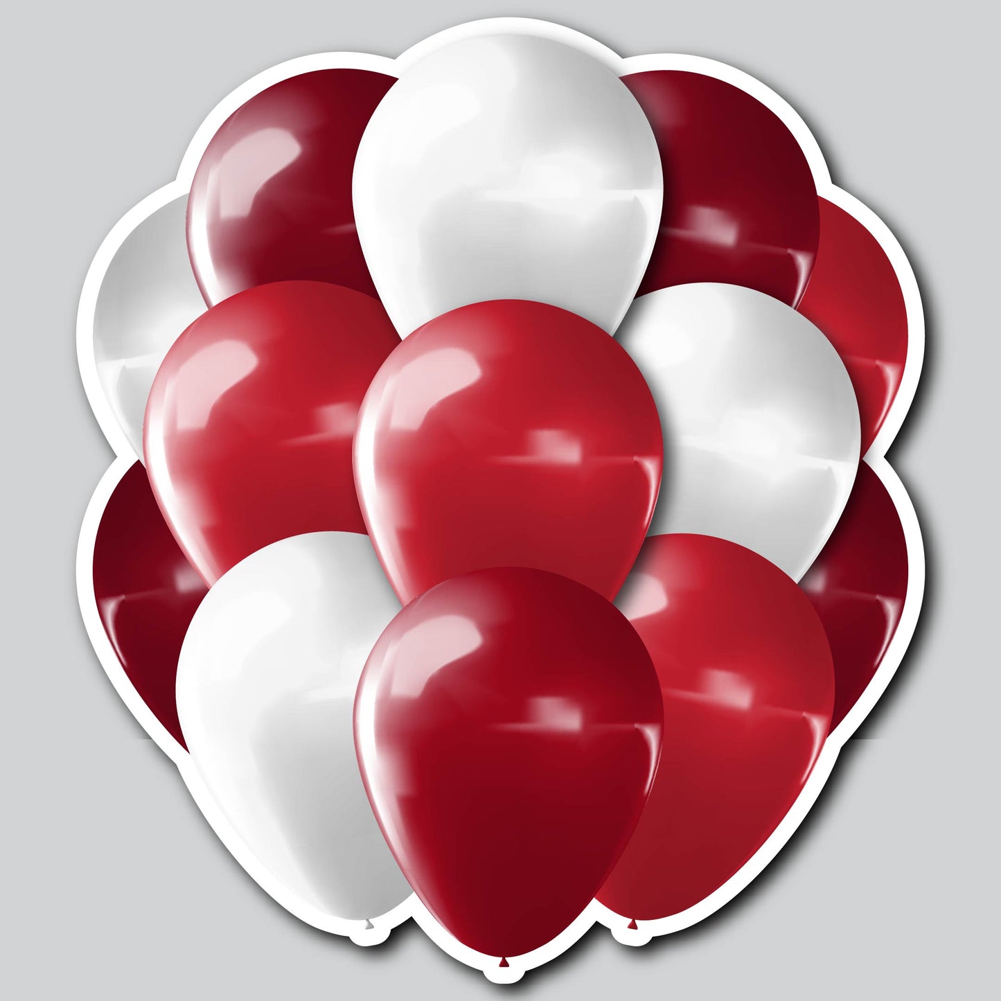 LARGE BALLOON CLUSTERS - RED/WHITE