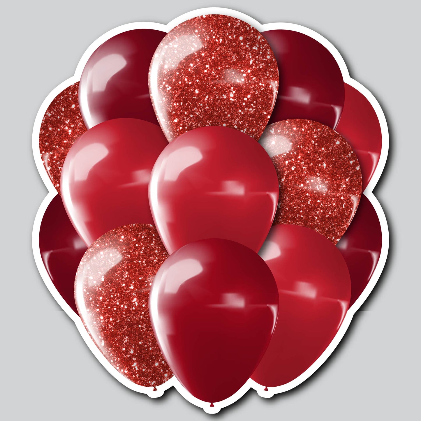 LARGE BALLOON CLUSTERS - RED GLITTER