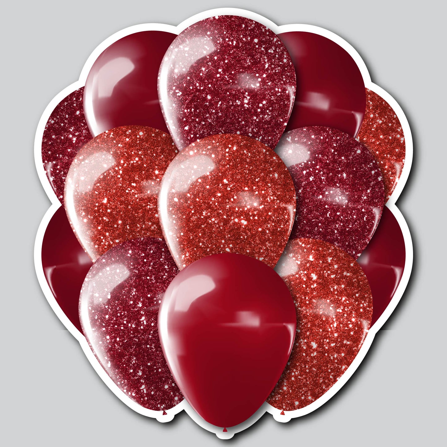 LARGE BALLOON CLUSTERS - RED SHADES OF GLITTER