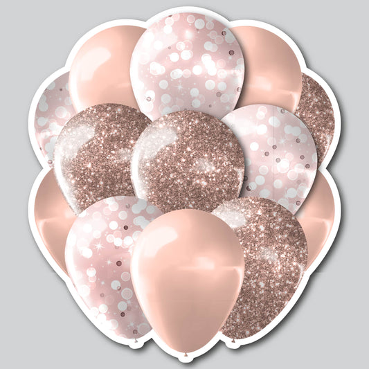 LARGE BALLOON CLUSTERS - ROSE GOLD GLITTER/BOKEH