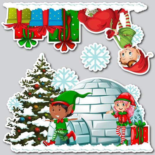 ELF'D SETUP PANELS -IGLOO AND PRESENTS ELF