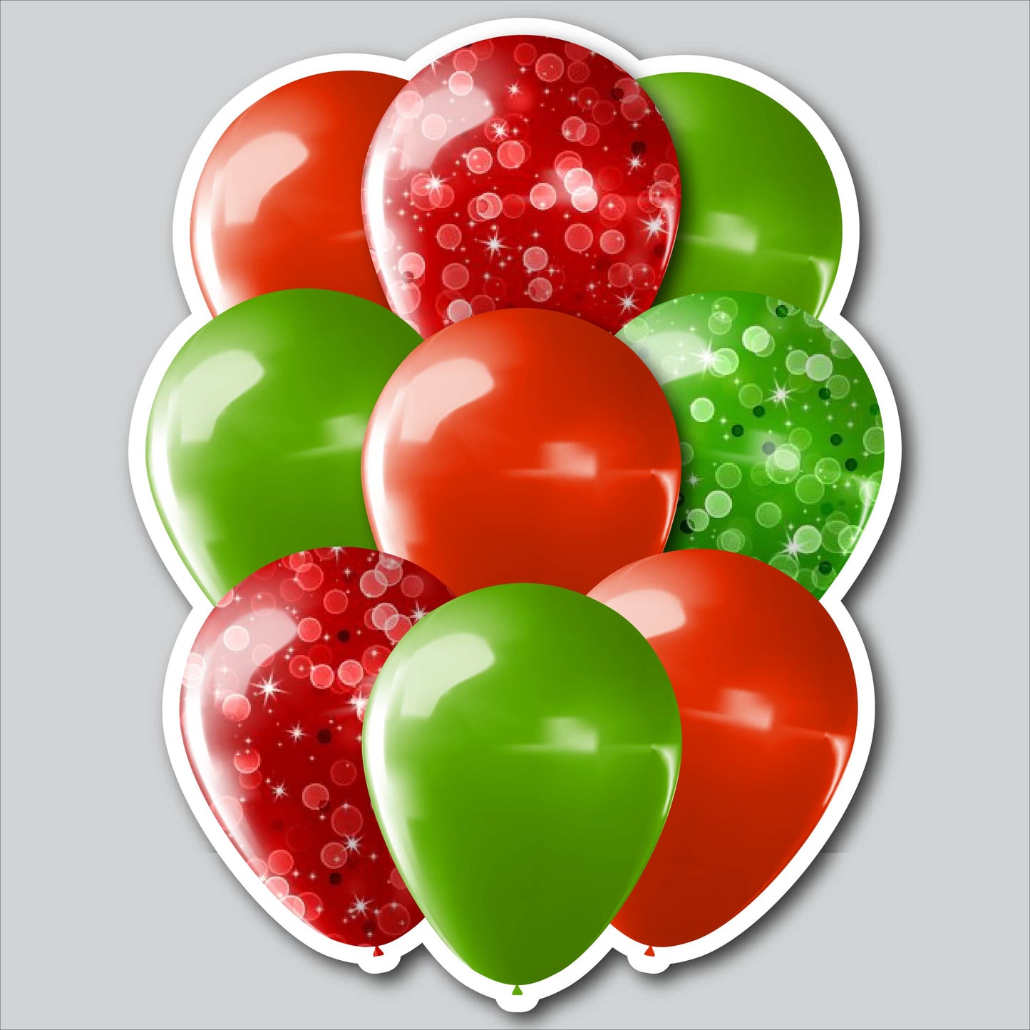 MEDIUM BALLOON CLUSTERS - RED/GREEN BOKEH