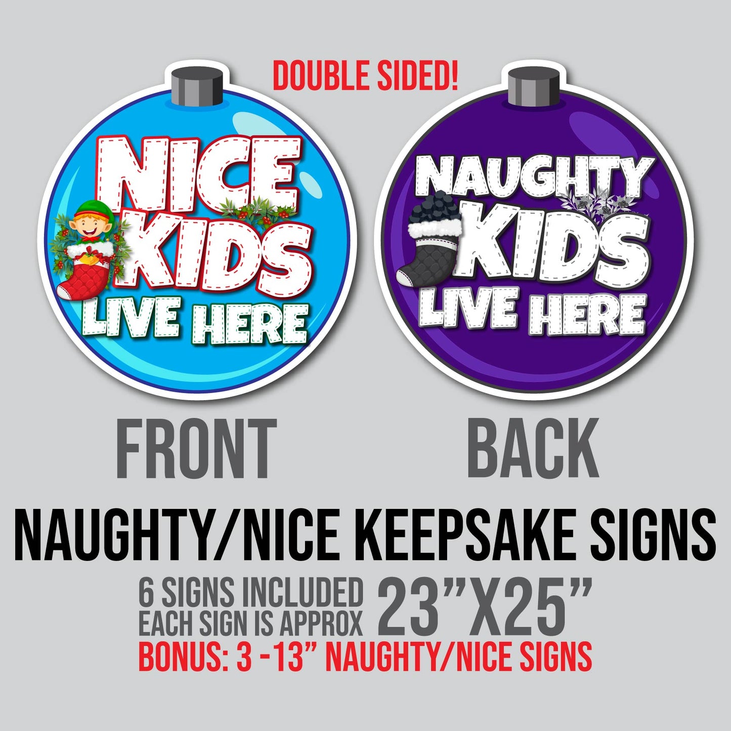 NAUGHTY/NICE KEEPSAKES | Yard Card Set