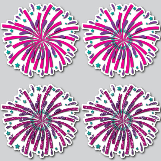 FIREWORKS - PINK/PURPLE/TEAL | Yard Card Set