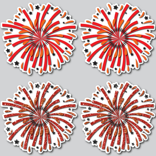 FIREWORKS - RED/ORANGE/BLACK | Yard Card Set